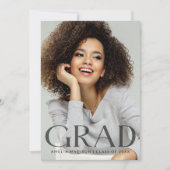 Transparante donkere Mode Tekst Modern Afstudeerde Aankondiging (Voorkant)