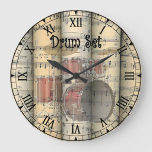 Transparante drumset ~ Rolling  vel Music Grote Klok