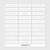 Transparante eenvoudige elegante klassieke gastnam sticker (Vel)