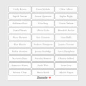 Transparante eenvoudige, geavanceerde gastnamen sticker (Vel)