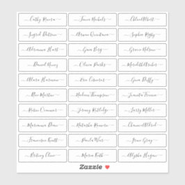 Transparante eenvoudige moderne scriptgastnamen sticker