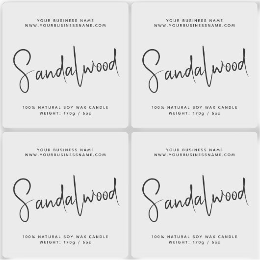 Transparante eenvoudige verpakking cosmetica kaars sticker (Voorkant)