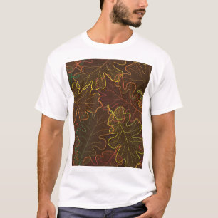 Transparante eikenbladeren, herfstpatroon. t-shirt