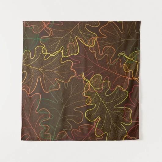 Transparante eikenbladeren, herfstpatroon. wandkleed (Voorkant)