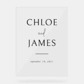 Transparante Elegant Custom Couple's Naam Bruiloft Acryl Bord (Voorkant)