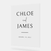 Transparante Elegant Custom Couple's Naam Bruiloft Acryl Bord (Hoek)