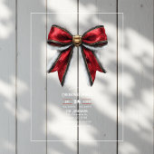 Transparante Elegante Red Bow Kerstfeest Acryl Uitnodigingen