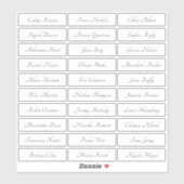 Transparante elegante traditionele gastennamen sticker (Vel)