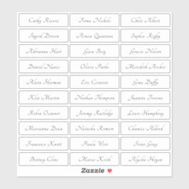 Transparante elegante traditionele gastennamen sticker