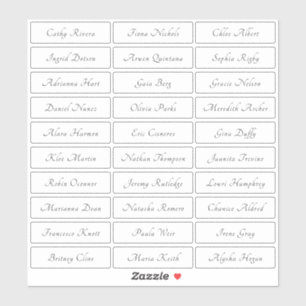 Transparante elegante traditionele gastennamen sticker