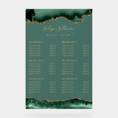 Transparante Emerald Green Gold Agaat prijslijst Acryl Bord (Voorkant)