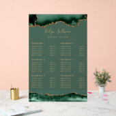 Transparante Emerald Green Gold Agaat prijslijst Acryl Bord (Huwelijk)