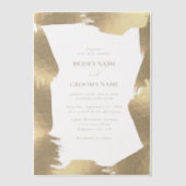 Transparante Faux Gold Foil Border Wedding Overlay Vellum Uitnodigingen (Voorkant)