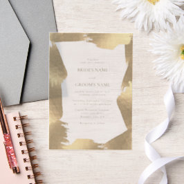 Transparante Faux Gold Foil Border Wedding Overlay Vellum Uitnodigingen