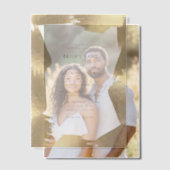 Transparante Faux Gold Foil Border Wedding Overlay Vellum Uitnodigingen (Offset (Koppel))