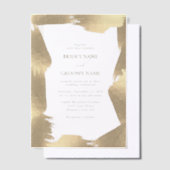 Transparante Faux Gold Foil Border Wedding Overlay Vellum Uitnodigingen (Offset)
