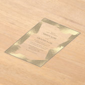 Transparante Faux Gold Folie Border Clear Wedding Acryl Uitnodigingen (Laagn)