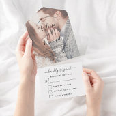 Transparante foto-bruiloft Eenvoudig modern All In One Uitnodiging