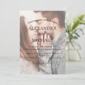 Transparante foto-bruiloft en Typografie Kaart (Staand voorkant)