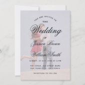Transparante foto Elegant Script Modern Wedding Kaart (Voorkant)