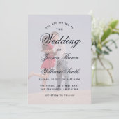 Transparante foto Elegant Script Modern Wedding Kaart (Staand voorkant)