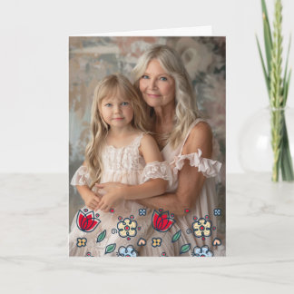 Transparante foto op abstracte textuur bloemmotief feestdagen kaart