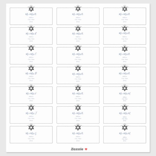 Transparante gastAdresetiketten, marinekinkt Sticker (Vel)