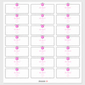 Transparante gastAdresetiketten, warm roze Sticker (Vel)