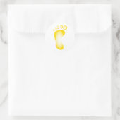 Transparante gele voet ronde sticker (Tas)