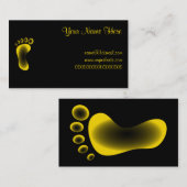 Transparante gele voet visitekaartje (Voorkant / Achterkant)