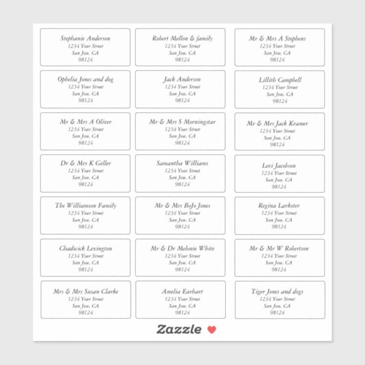 Transparante gewone Adresetiketten Sticker (Vel)