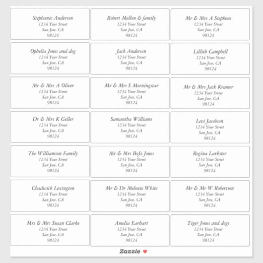 Transparante gewone Adresetiketten Sticker (Vel)