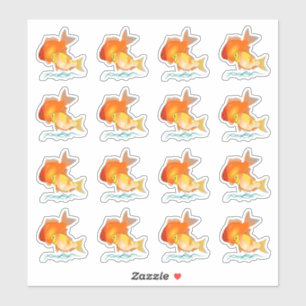 Transparante Goldfish Stickers