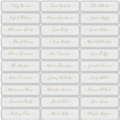 Transparante gouden eenvoudige moderne script gast sticker (Voorkant)
