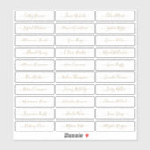 Transparante gouden eenvoudige moderne script gast sticker (Vel)