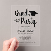 Transparante Graduation Party Acryl Uitnodiging (Insitu (Draagbaar))