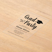 Transparante Graduation Party Acryl Uitnodiging (Laagn)