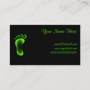 Transparante groene voet visitekaartje