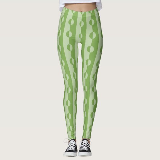 Transparante Halfcirkelvormig uitwijkpatroon Leggings (Voorkant)