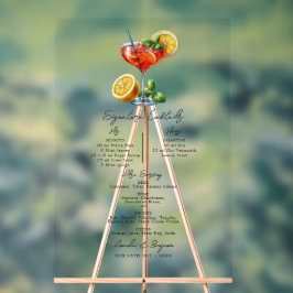 Transparante Italiaanse huwelijksignaturecocktails Acryl Bord