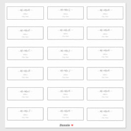 Transparante kalligrafie doe-het-zelf Gastadres Sticker