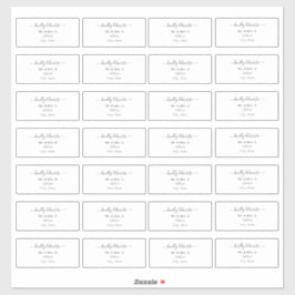 Transparante kalligrafie doe-het-zelf Gastadres Sticker