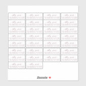 Transparante kalligrafie-retouradreslabels 30x sticker (Vel)