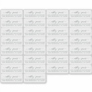 Transparante kalligrafie-retouradreslabels 30x sticker