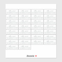 Transparante kalligrafie-retouradreslabels 30x sticker