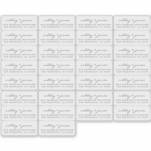 Transparante kalligrafie-retouradreslabels 30x sticker