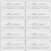 Transparante kalligrafie retouradreslabels sticker (Voorkant)