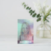 Transparante kleurrijke waterverf bekledingsfoto visitekaartje (Staand voorkant)