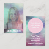 Transparante kleurrijke waterverf bekledingsfoto visitekaartje (Voorkant / Achterkant)