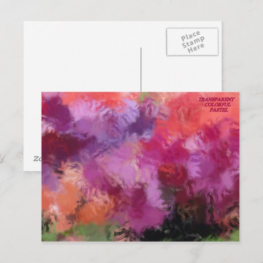 TRANSPARANTE KLORFUL PASTEL BRIEFKAART (Voorkant / Achterkant)